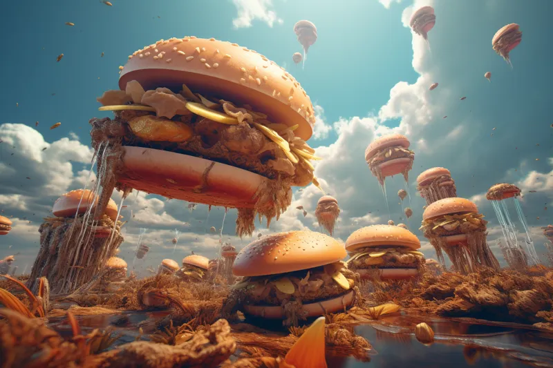 dream about food surrealism style