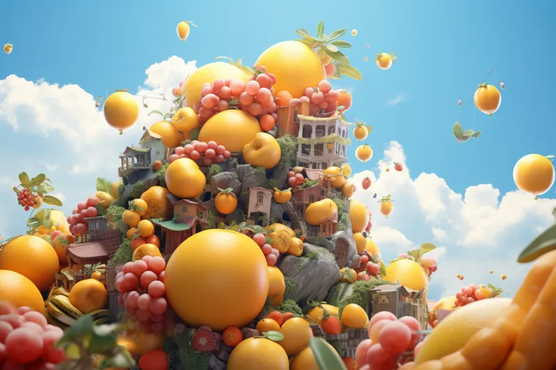 dream about fruits surrealism style