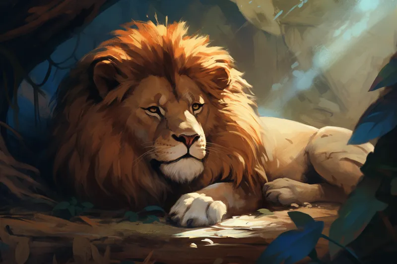 soñar con estilo de animación de leones