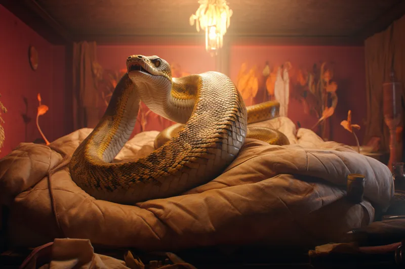 What does it mean to dream of snakes in your bed or room?